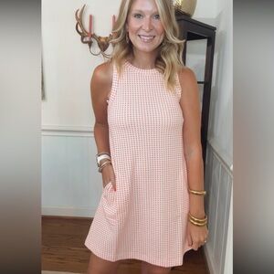 Worn once! Lou & Grey Pink Checkered Mini Dress